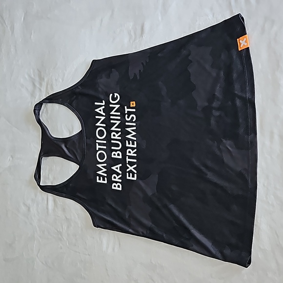 Truth Finish It Tops - Truth-Finish It Emotional Bra Burning Extremist Tank Top Black Womens Medium